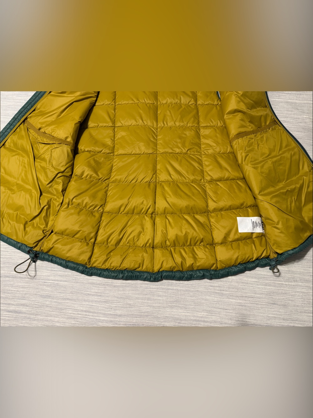 REI Co-op 650 Down Vest Womens Large Teal Green Mustard Yellow Puffer Full Zip - Picture 11 of 14